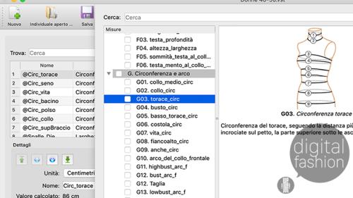Tabelle taglia per cartamodelli parametrici Tabelle taglia per cartamodelli parametrici